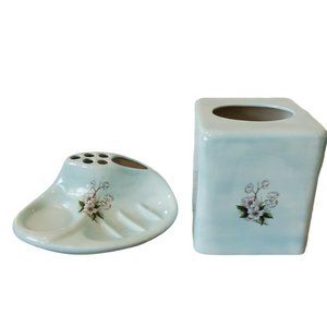 Vintage Bathroom Valet Ceramic Blue‎ Accessories